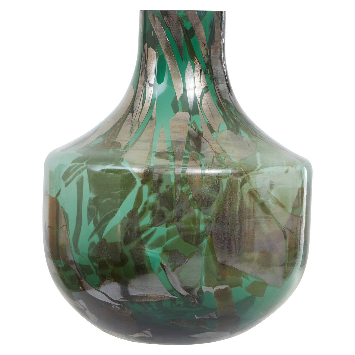 Green and Gold Large Glass Vase | Herbie