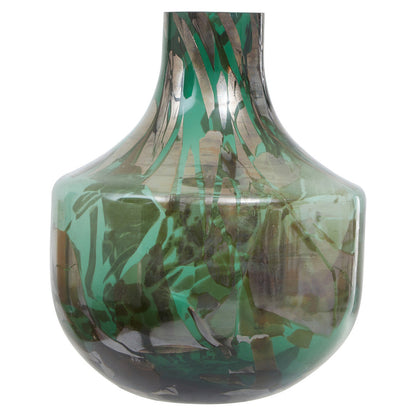 Green and Gold Large Glass Vase | Herbie