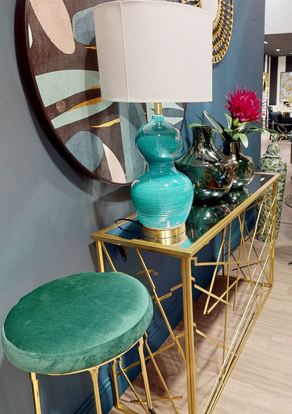 Green and Gold Large Glass Vase | Herbie