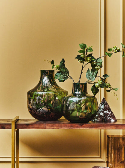 Green and Gold Large Glass Vase | Herbie