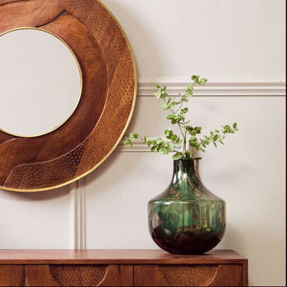 Green and Gold Large Glass Vase | Herbie