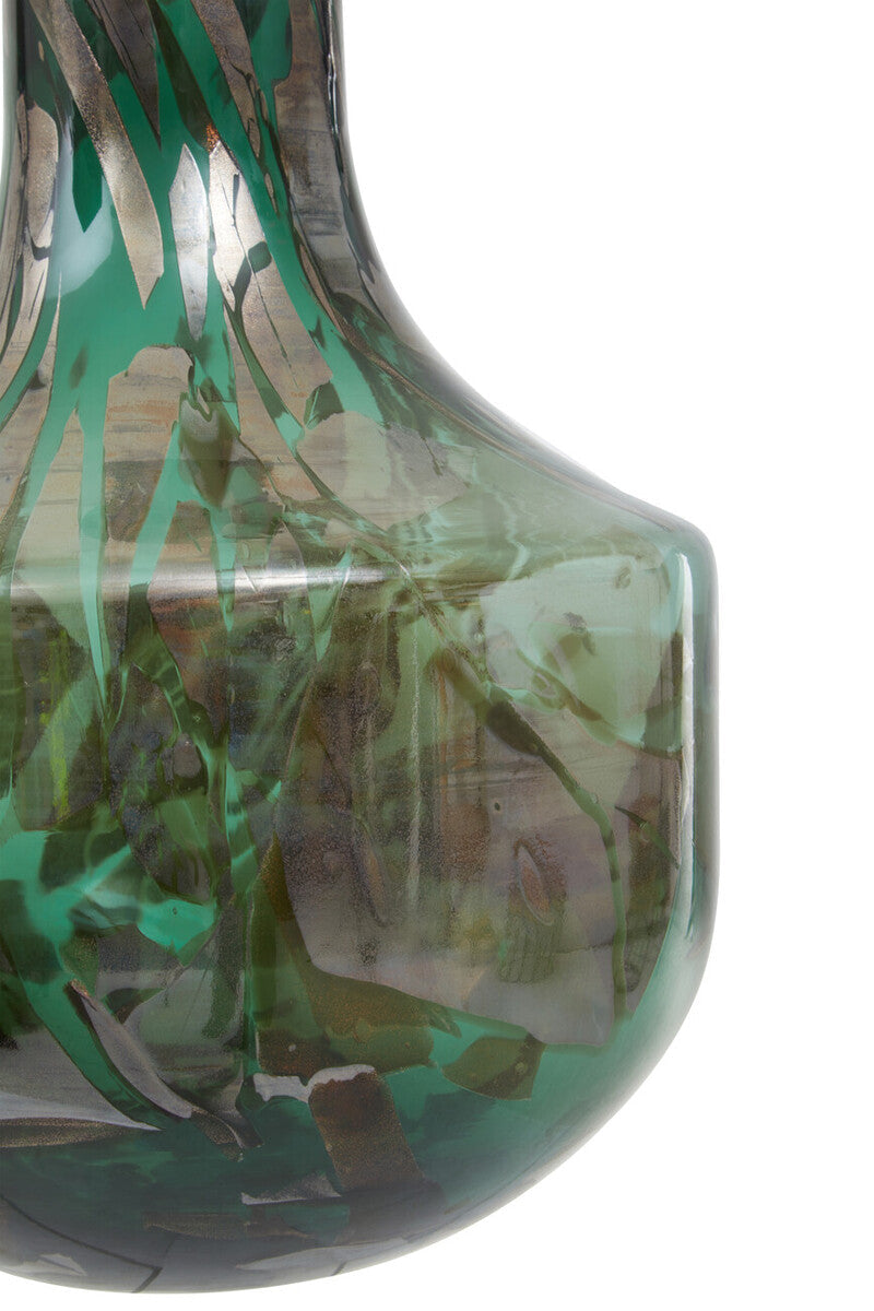 Green and Gold Large Glass Vase | Herbie