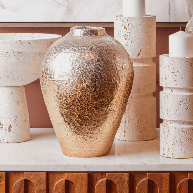 Small Ombre Silver and Gold Finish Vase | Dion