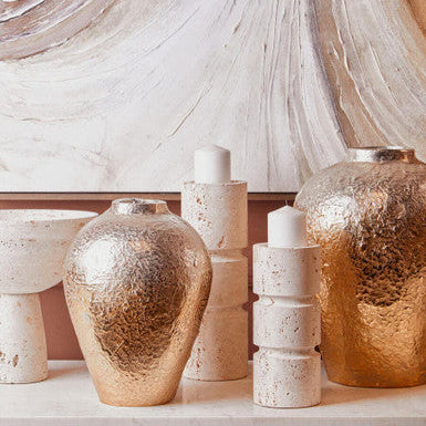 Small Ombre Silver and Gold Finish Vase | Dion