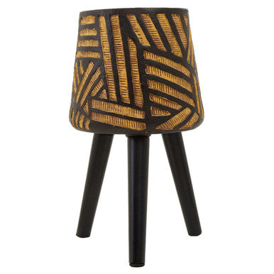 Natural and Black Planter with Angular Legs | Darnell