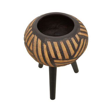 Natural and Black Tapered Planter | Darnell