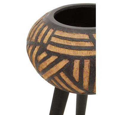 Natural and Black Tapered Planter | Darnell