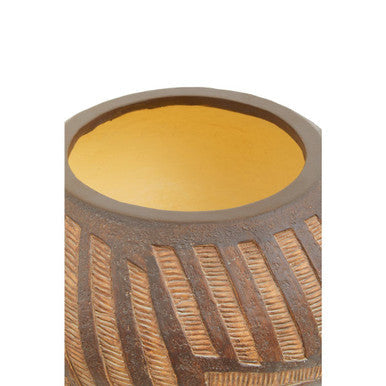 Round Brown Planter with Angular Legs | Darnell