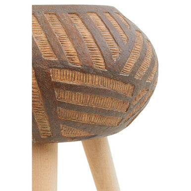 Round Brown Planter with Angular Legs | Darnell