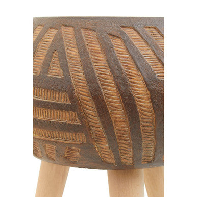 Round Brown Planter with Angular Legs | Darnell