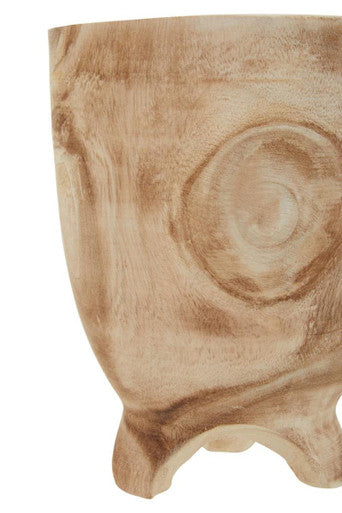 Arlo Natural Small Wood Planter with Footed Base