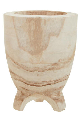 Arlo Natural Large Wood Planter with Footed Base