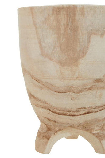 Arlo Natural Large Wood Planter with Footed Base