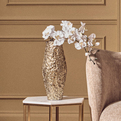 Gold Textured Small Metal Vase | Akola