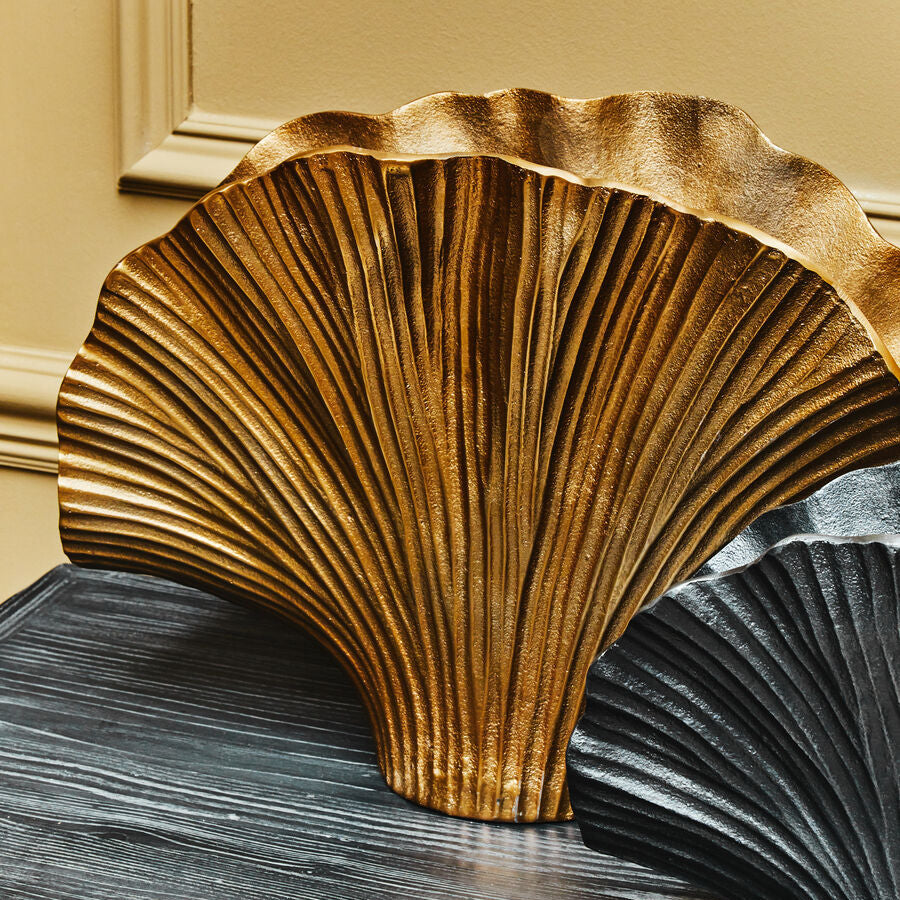 Large Gold Finish Ginkgo Vase | Danna