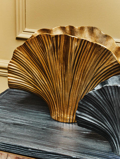 Large Gold Finish Ginkgo Vase | Danna