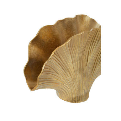 Large Gold Finish Ginkgo Vase | Danna