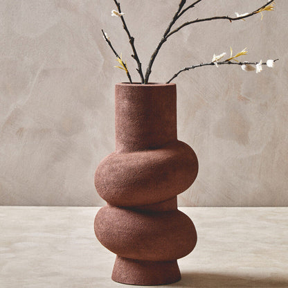 Large Textured Red Bubble Vase | Dunas