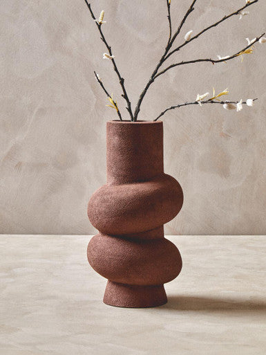 Large Textured Red Bubble Vase | Dunas