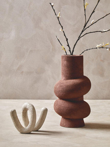 Large Textured Red Bubble Vase | Dunas