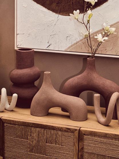 Large Textured Red Bubble Vase | Dunas