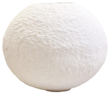 Cotton Mache Large White Round Vase | Sanai