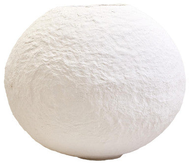 Cotton Mache Large White Round Vase | Sanai