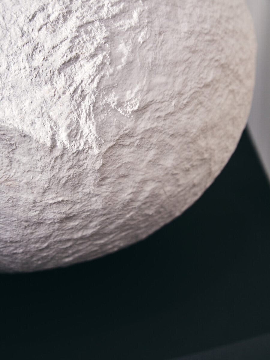 Cotton Mache Large White Round Vase | Sanai