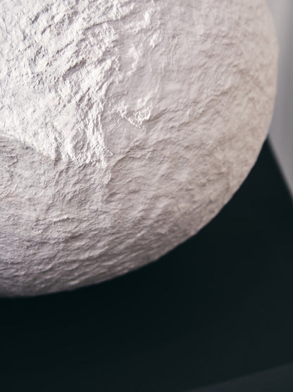 Cotton Mache Large White Round Vase | Sanai