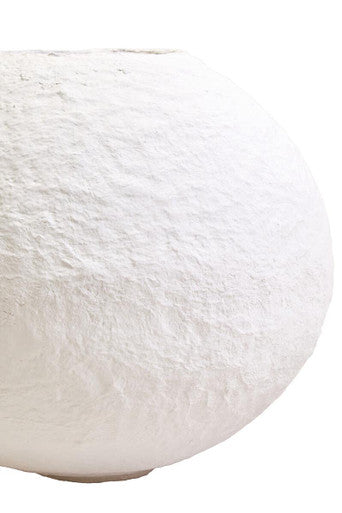 Cotton Mache Large White Round Vase | Sanai