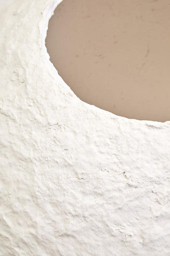 Cotton Mache Large White Round Vase | Sanai