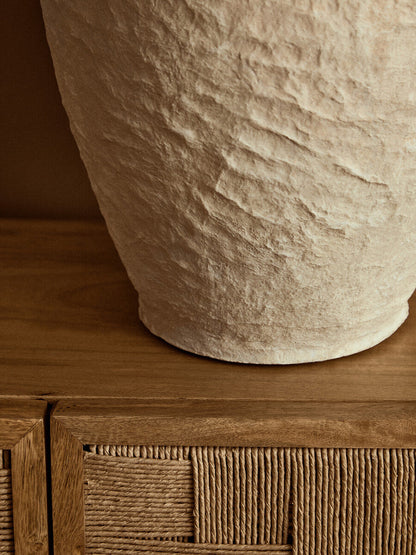 Cotton Mache Large Vase with Decorative Handles | Sanai