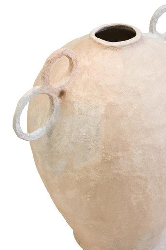 Cotton Mache Large Vase with Decorative Handles | Sanai