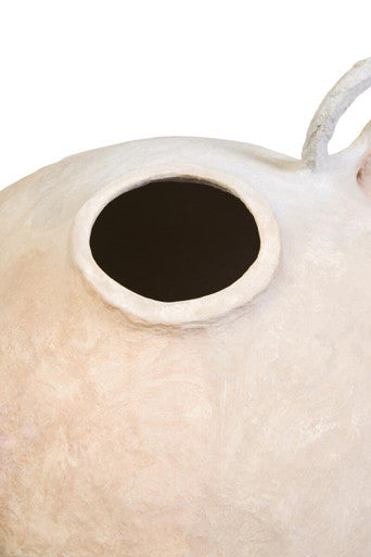 Cotton Mache Large Vase with Decorative Handles | Sanai