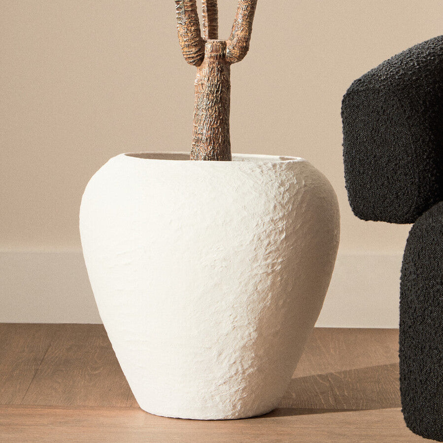 Sanai Cotton Mache Large White Planter