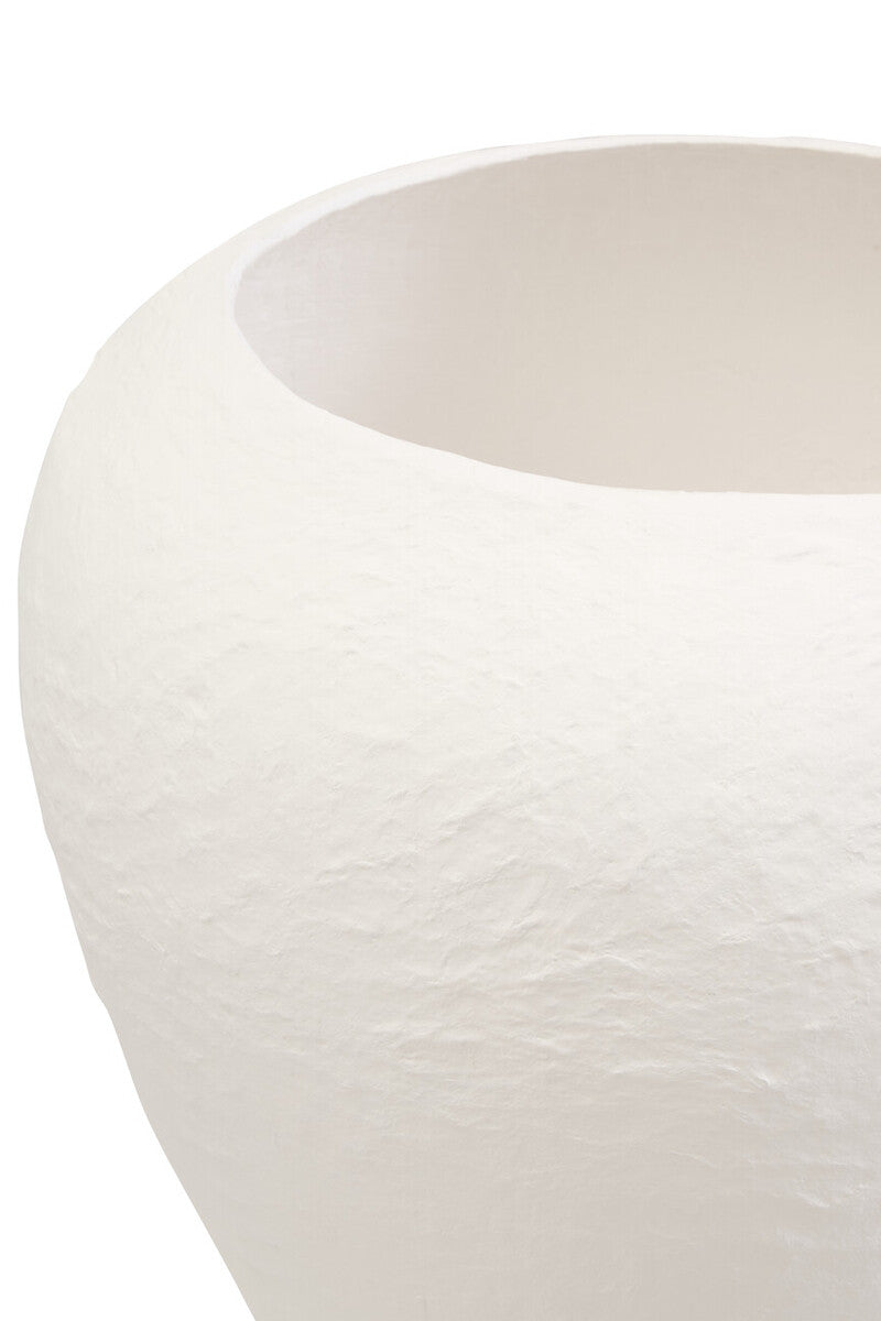 Sanai Cotton Mache Large White Planter