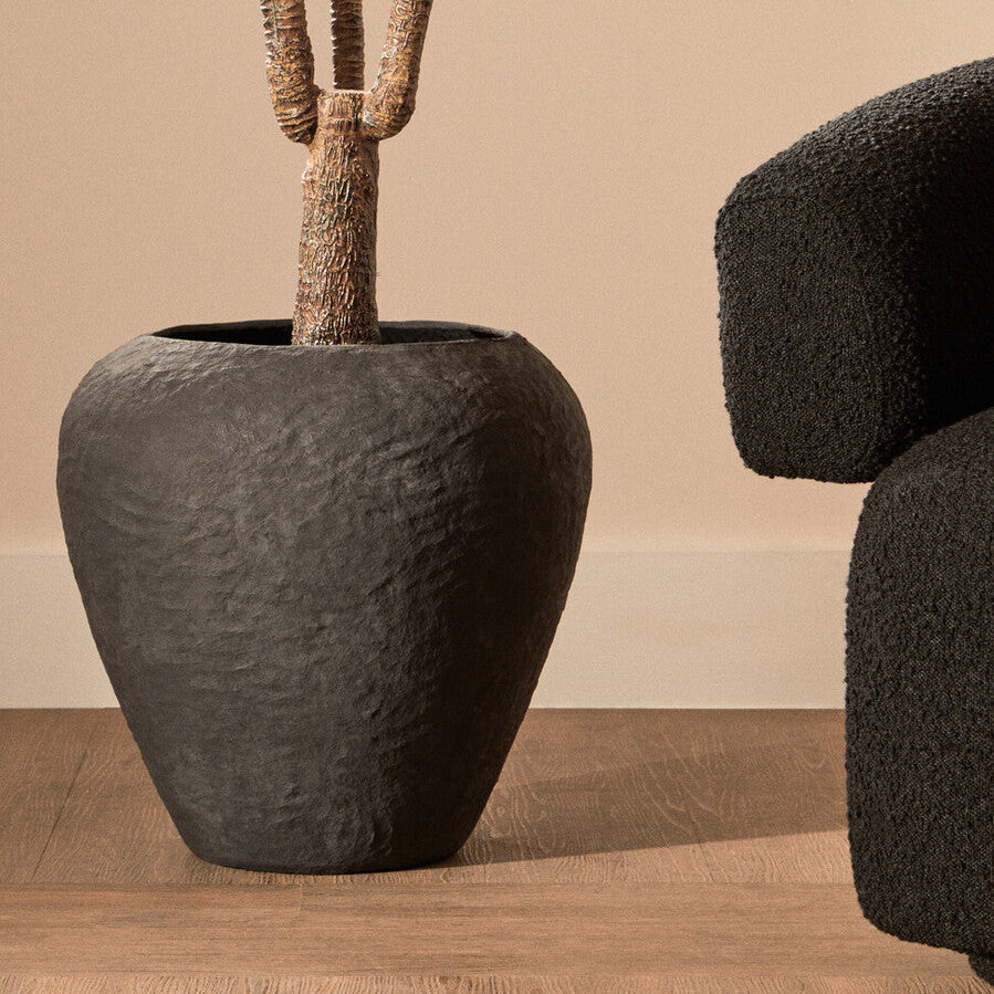 Cotton Mache Large Black Planter | Sanai