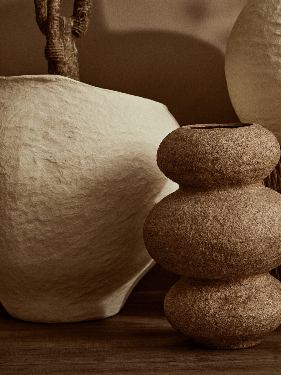 Cotton Mache Large Beige Planter | Sanai