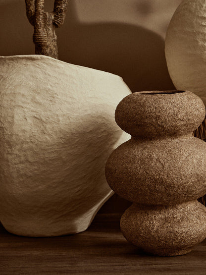 Cotton Mache Large Beige Planter | Sanai