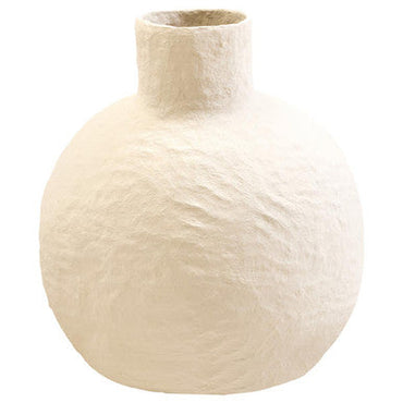 Cotton Mache Large Cream Vase | Sanai
