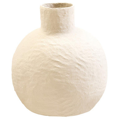 Cotton Mache Large Cream Vase | Sanai