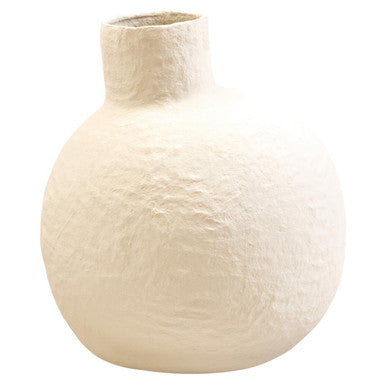 Cotton Mache Large Cream Vase | Sanai