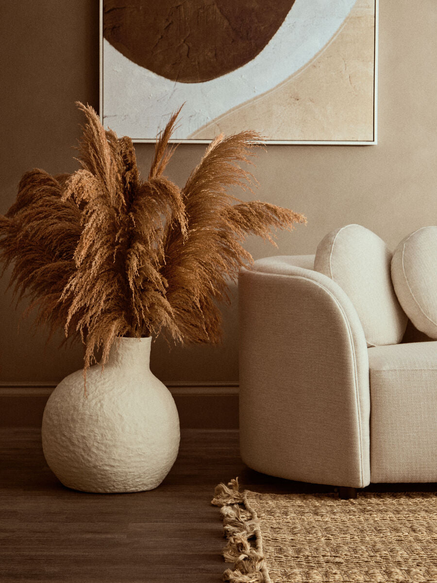 Cotton Mache Large Cream Vase | Sanai