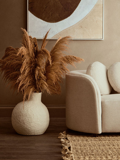 Cotton Mache Large Cream Vase | Sanai