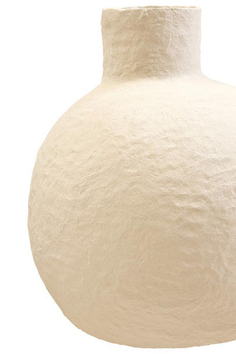 Cotton Mache Large Cream Vase | Sanai