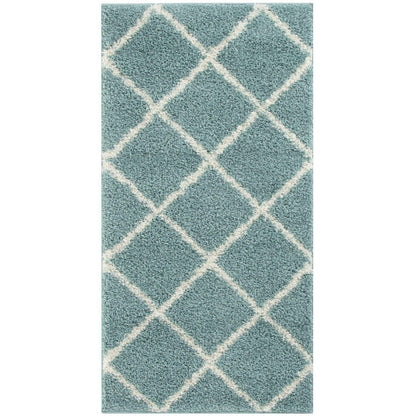 Moroccan Duck Egg Blue Shaggy Rug | 550