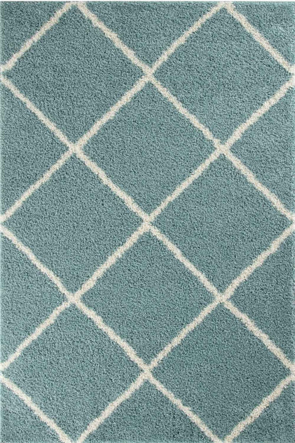Moroccan Duck Egg Blue Shaggy Rug | 550