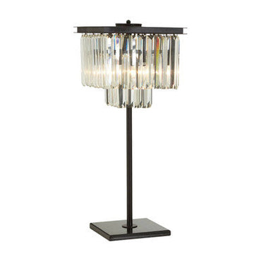 Kensington Townhouse Iron And Crystal Black Table Lamp