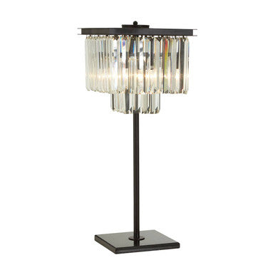Kensington Townhouse Iron And Crystal Black Table Lamp