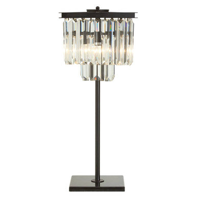 Kensington Townhouse Iron And Crystal Black Table Lamp